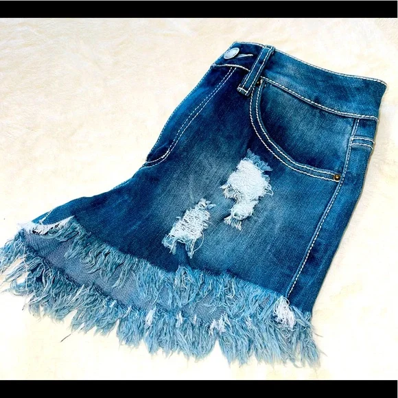 HIGH RISE JEAN SHORTS - Picture 2 of 3